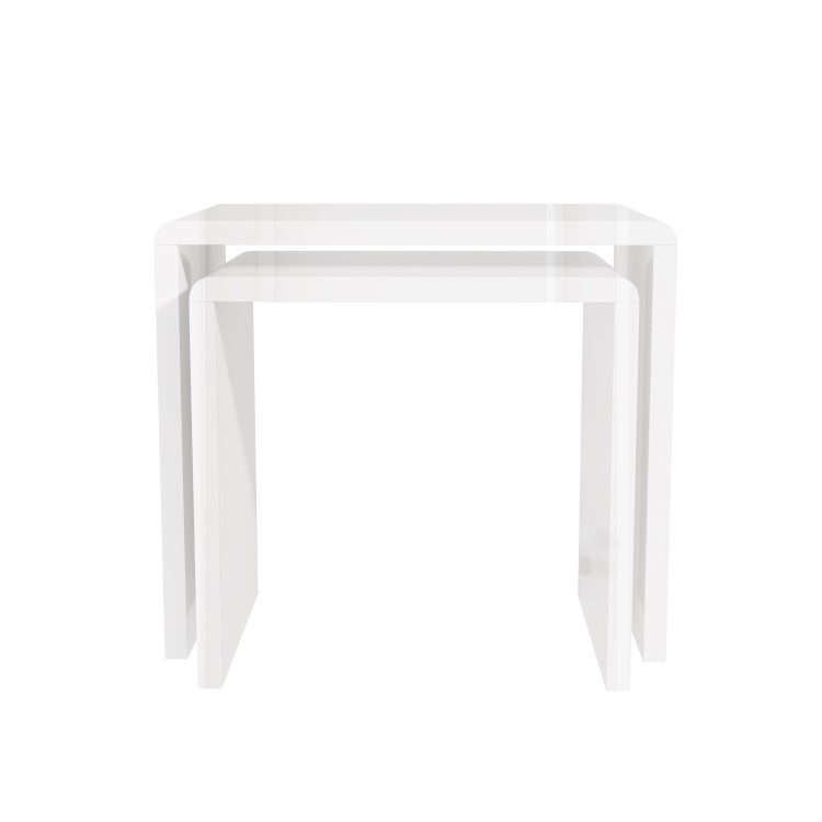 GRADE A2 - Set of 2 White Gloss Nesting Tables - Tiffany