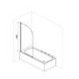 Single Ended Shower Bath with Front Panel & Black Bath Screen 1700 x 750mm - Cotswold