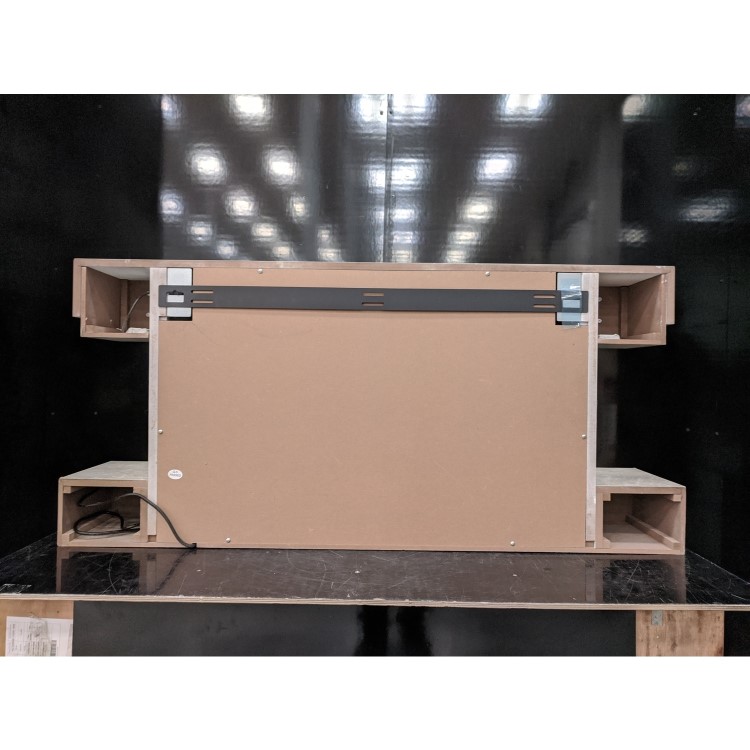 GRADE A3 - White and Beige Concrete Effect Wall Mounted Alexa Electric Fireplace - Amberglo