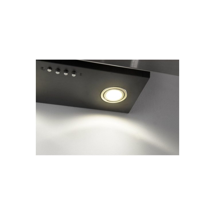 Refurbished Hotpoint PHVP66FLMK 60cm Angled Cooker Hood Black