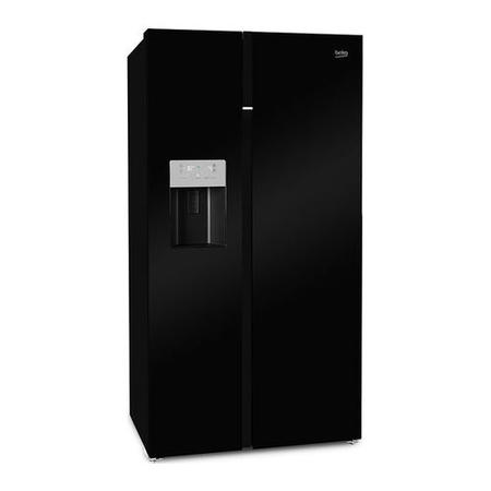 Refurbished Beko ASGN542B Freestanding 344 Litre 50/50 Frost Free American Fridge Freezer Black