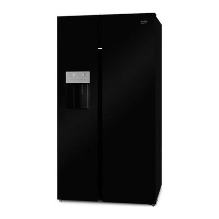 Refurbished Beko ASGN542B Freestanding 344 Litre 50/50 Frost Free American Fridge Freezer Black