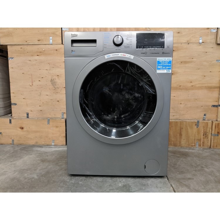 Refurbished Beko WDER7440421S Freestanding 7/4KG 1400 Spin Washer Dryer Silver