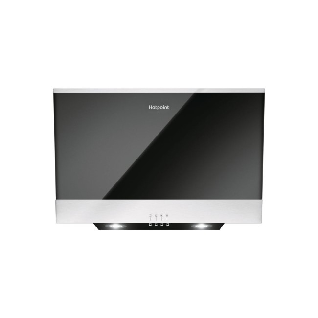 Hotpoint PHVP66FLMK 60cm Angled Cooker Hood Black Appliances Direct