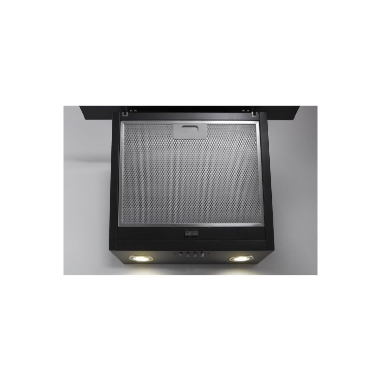 Refurbished Hotpoint PHVP66FLMK 60cm Angled Cooker Hood Black