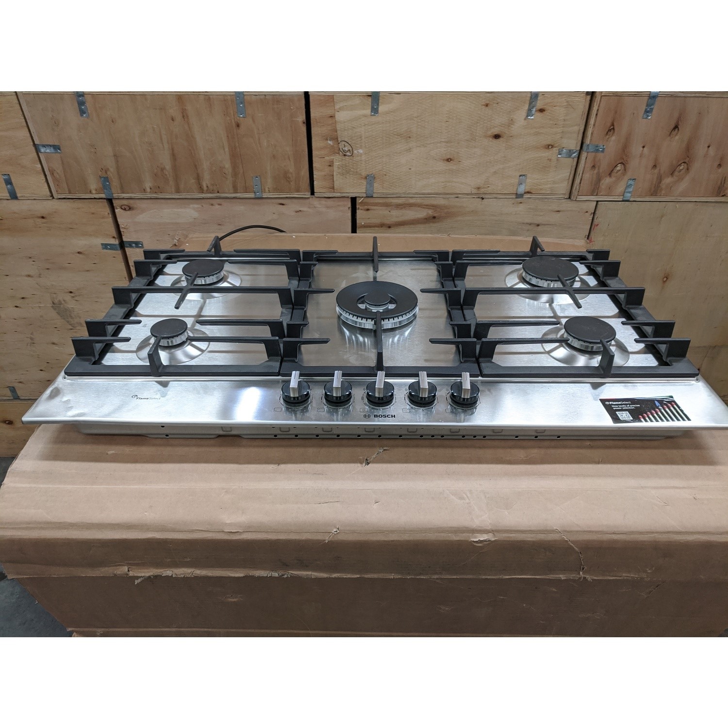 Refurbished Bosch Serie 6 PCR9A5B90 90cm 5 Burner Gas Hob Stainless