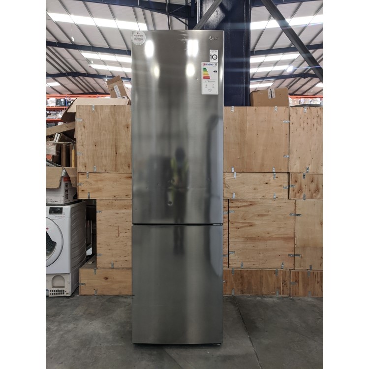 Refurbished LG GBB62PZGCC Freestanding 340 Litre 70/30 Fridge Freezer Shiny Steel 