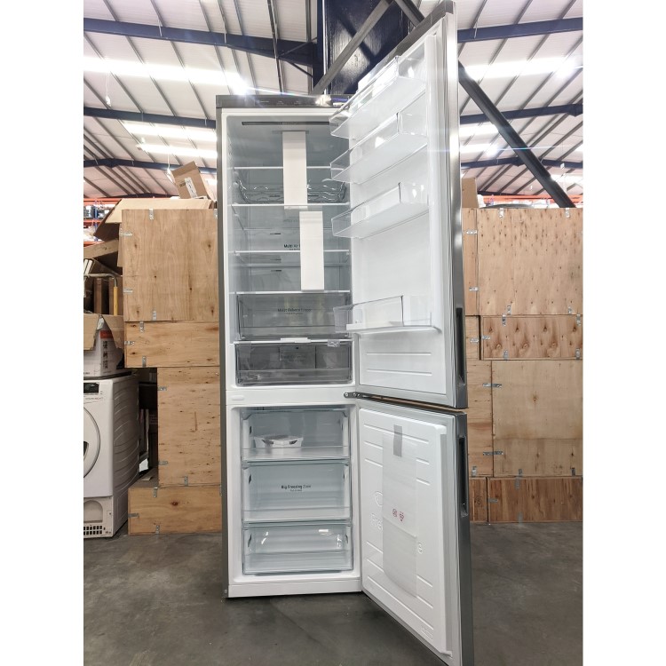 Refurbished LG GBB62PZGCC Freestanding 340 Litre 70/30 Fridge Freezer Shiny Steel 
