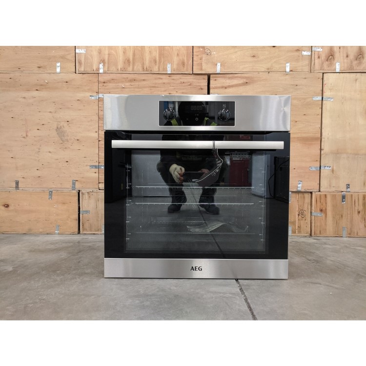 Refurbished AEG SteamBake BES255011M 60cm Single Built In Electric Oven Stainless Steel