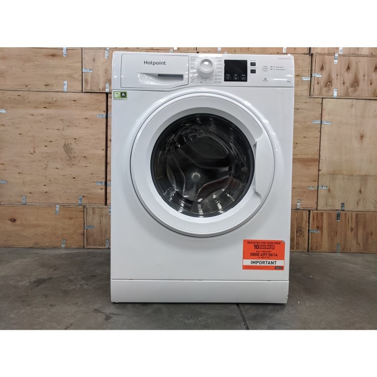 Refurbished Hotpoint NSWM843CWUKN Freestanding 8KG 1400r Spin Washing Machine White