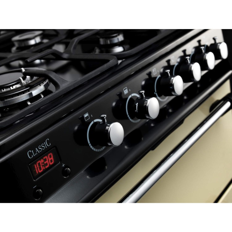 GRADE A3 - Rangemaster 10733 Classic 60cm Electric Cooker with Double Oven and Ceramic Hob Black And Chrome