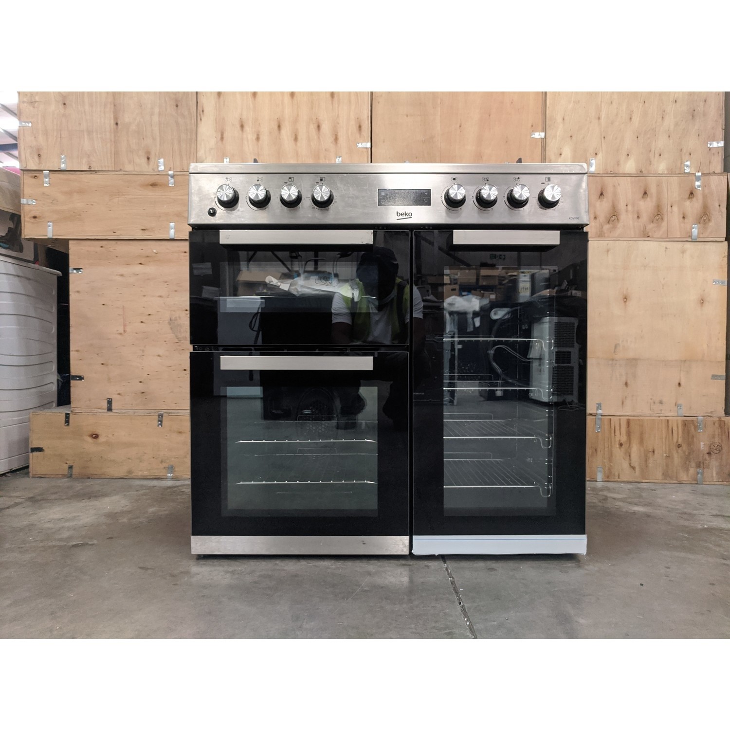 Refurbished Beko KDVF90X 90cm Dual Fuel Range Cooker Stainless Steel