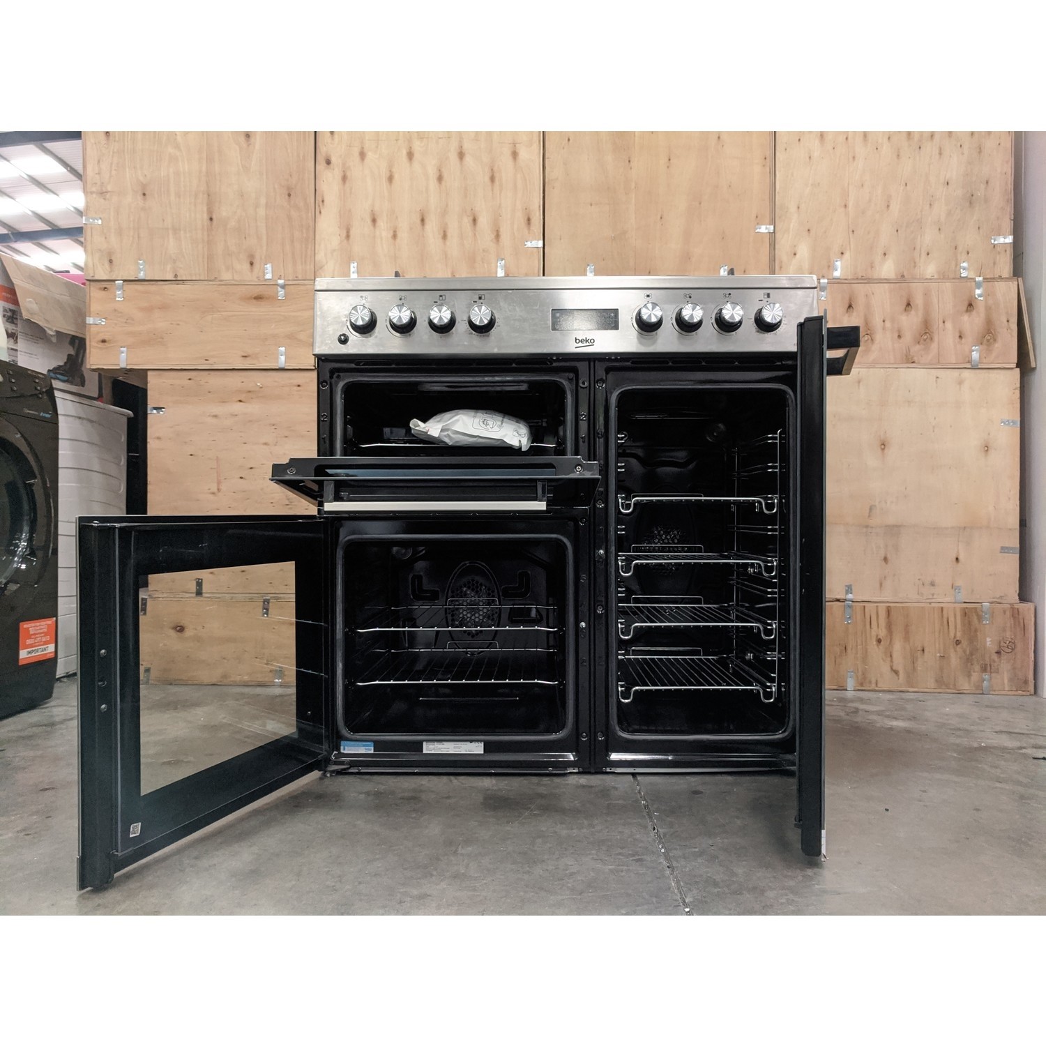 Refurbished Beko KDVF90X 90cm Dual Fuel Range Cooker Stainless Steel