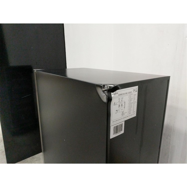 GRADE A3 - electriQ 18 Bottle Capacity Single Zone Freestanding Wine Cooler - Stainless steel with Black door