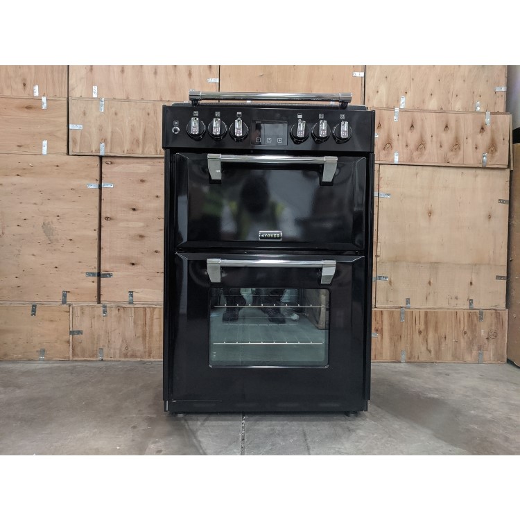 Refurbished Stoves Richmond 600DF 60cm Double Oven Dual Fuel Cooker With Bluetooth Connectivity Black