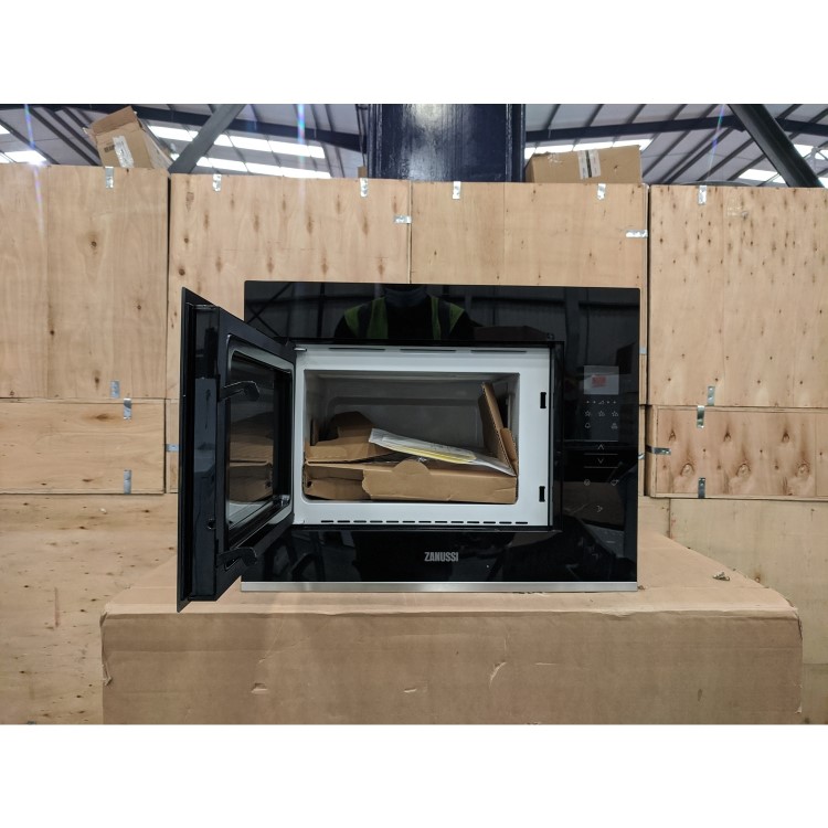Refurbished Zanussi Series 20 ZMBN4SX Built In 25L 900W Microwave Black with Stainless Steel Trim