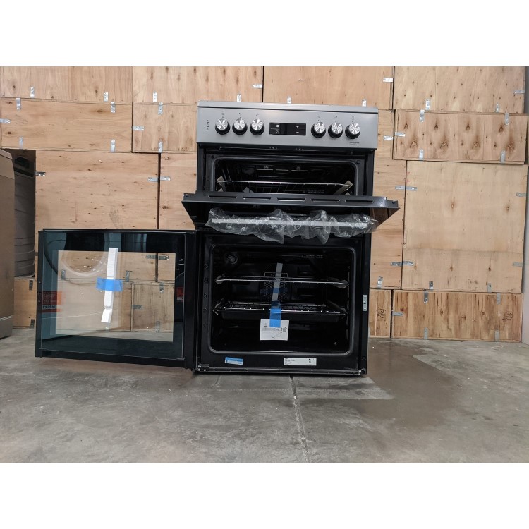 Refurbished Beko KDC653S 60cm Double Oven Electric Cooker Silver