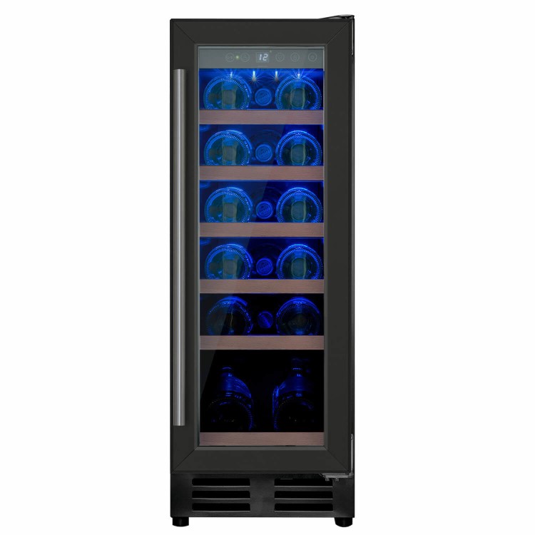 electriQ 18 Bottle Capacity Single Zone Wine Cooler - Black