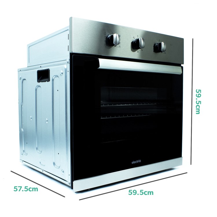 electriQ Plug In Electric Fan Assisted Single Oven - Stainless Steel