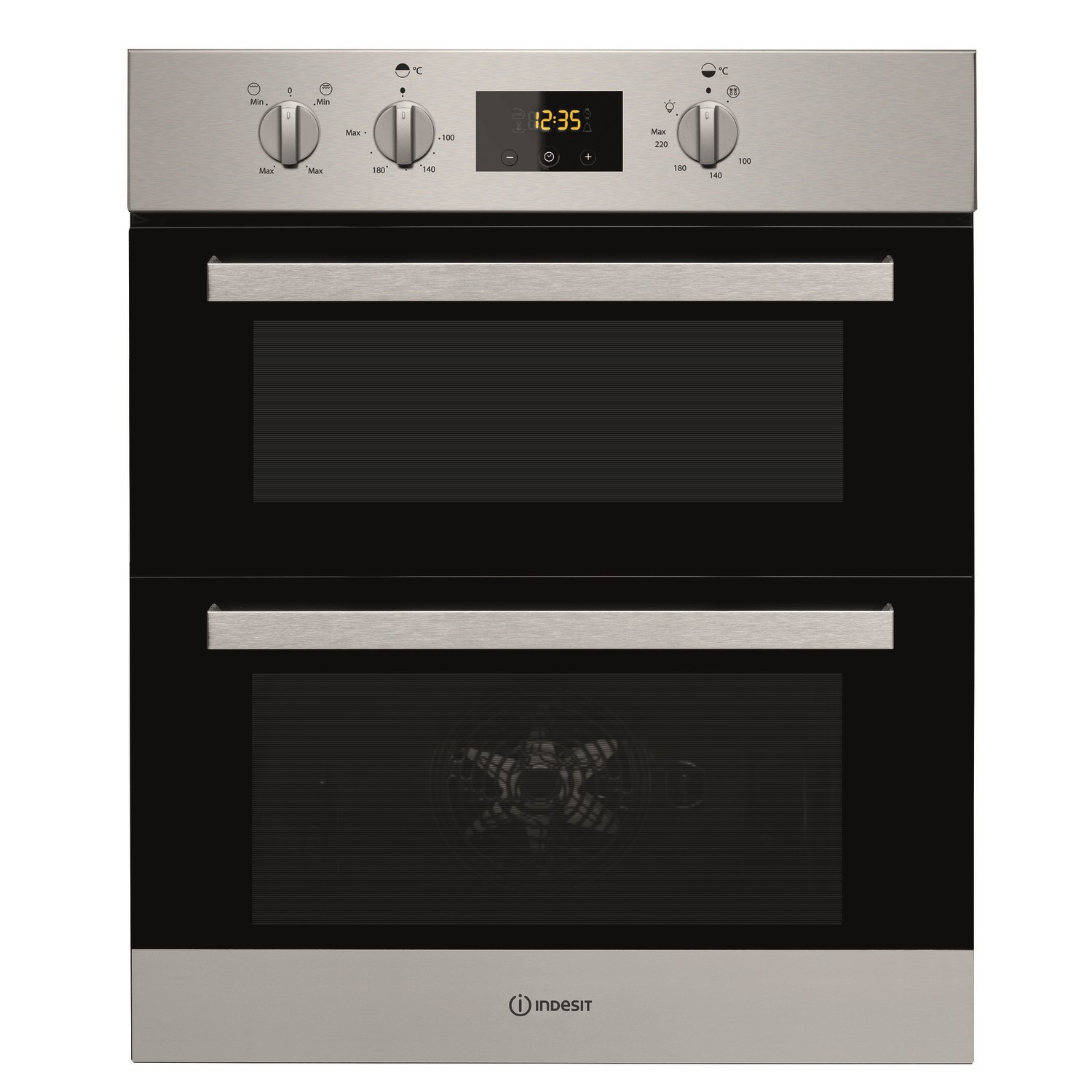 Indesit Aria IDU6340IX Built Under Electric Double Oven With Feet - Stainless Steel - B/A Rated