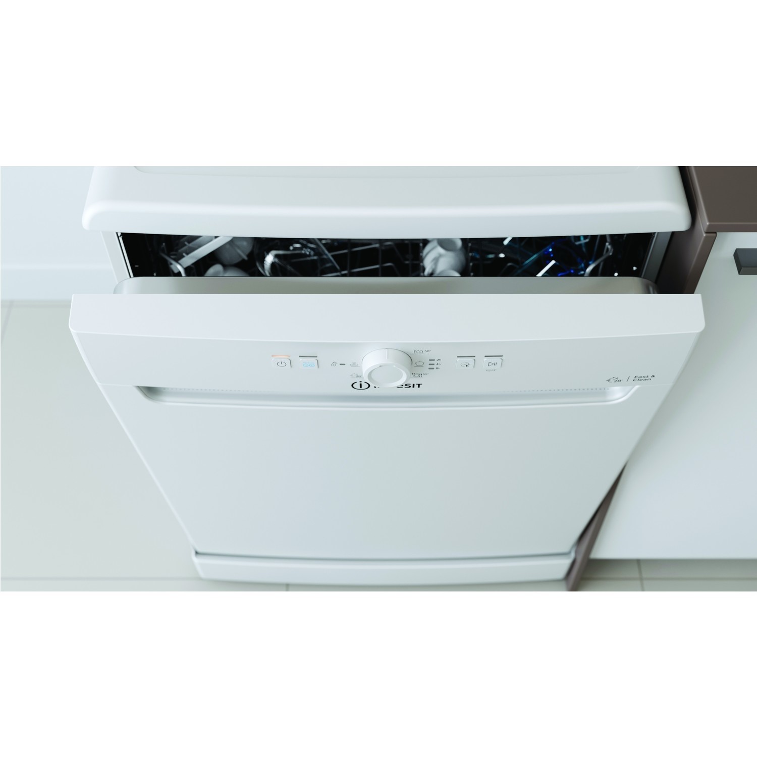 Refurbished Indesit DFE1B19UK 13 Place Freestanding Dishwasher White A1