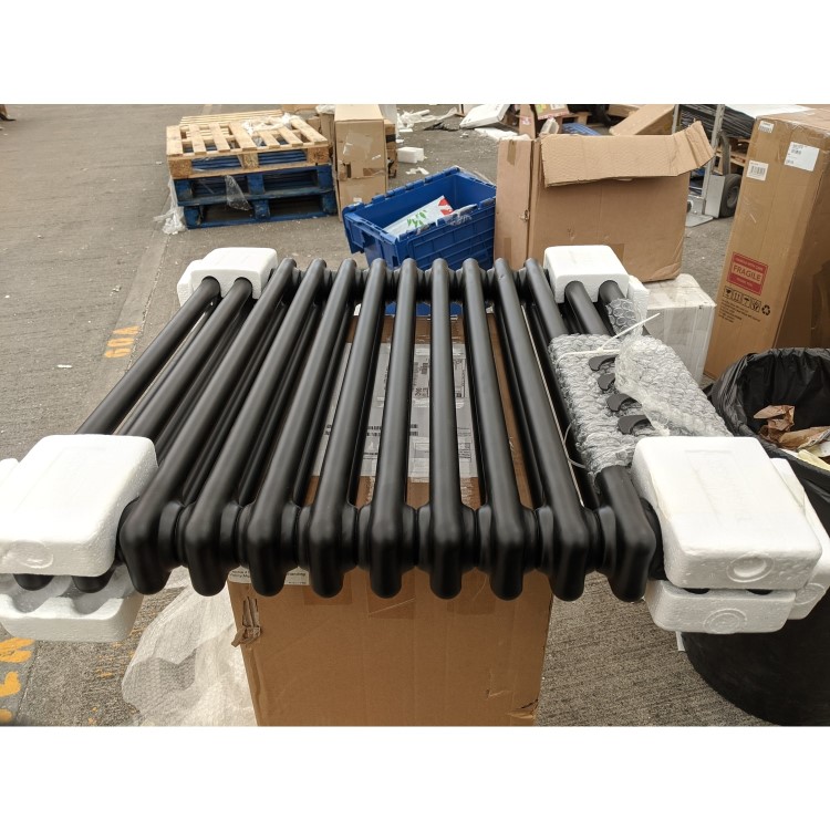 GRADE A2 - Black Horizontal 2 Column Radiator 600 x 605mm - Nambi