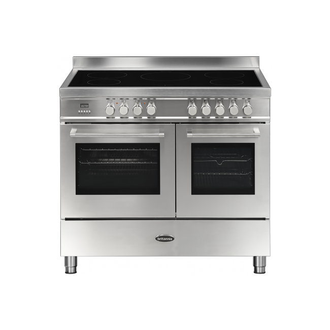 Britannia Q Line Modern 100cm Double Oven Induction Electric Range Cooker - Stainless Steel