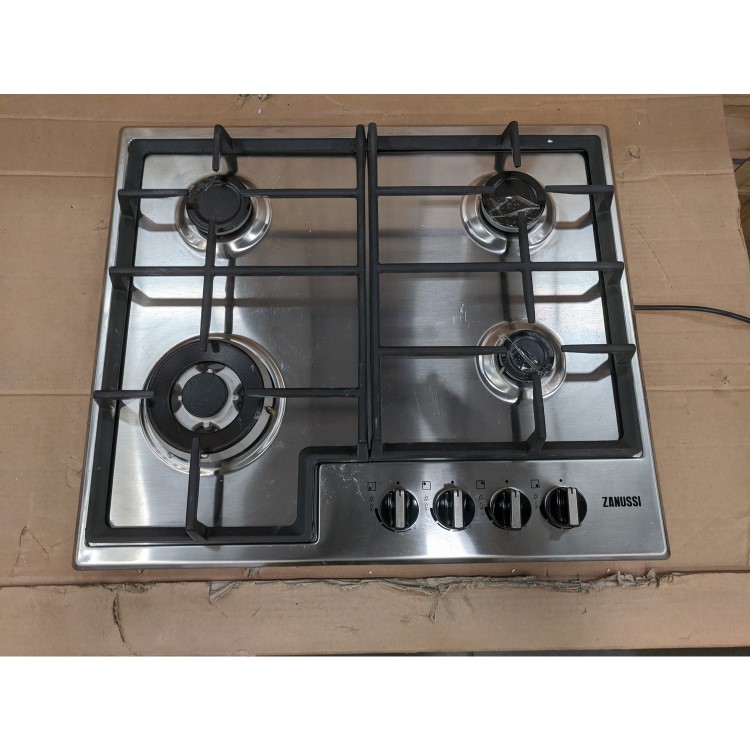 Refurbished Zanussi Series 40 ZGNN645X 60cm 4 Burner Gas Hob with Wok Burner Stainless Steel