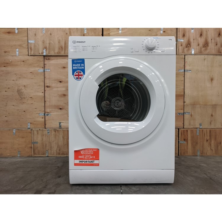 Refurbished Indesit I1D80WUK Freestanding Vented 8KG Tumble Dryer White