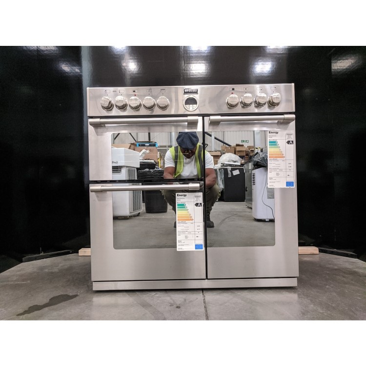Refurbished Stoves Sterling 900DFT 90cm Dual Fuel Range Cooker Stainless Steel