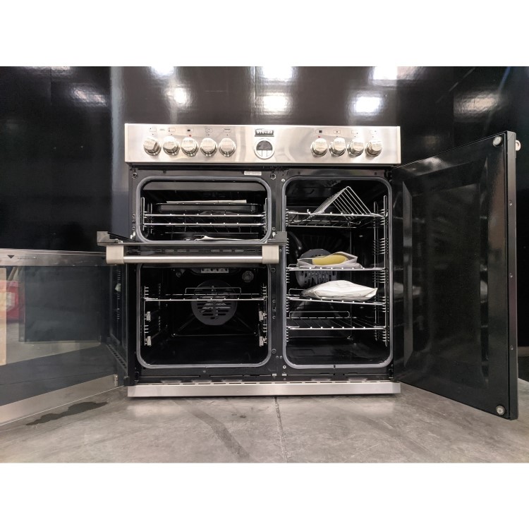 Refurbished Stoves Sterling 900DFT 90cm Dual Fuel Range Cooker Stainless Steel