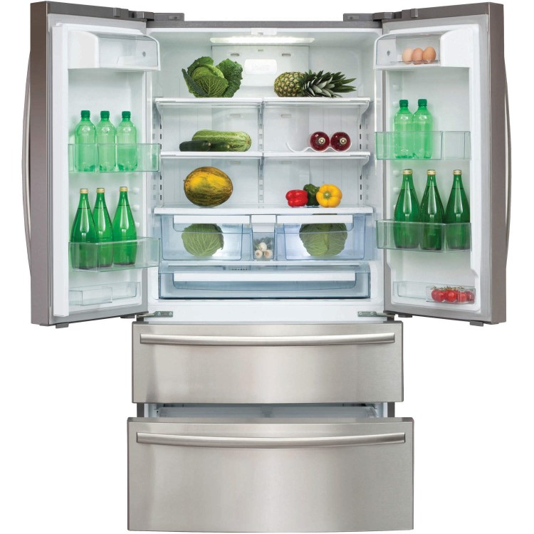 GRADE A3 - CDA PC87SC American Style Two Door Two Drawer Freestanding Fridge Freezer - Stainless Steel Colour