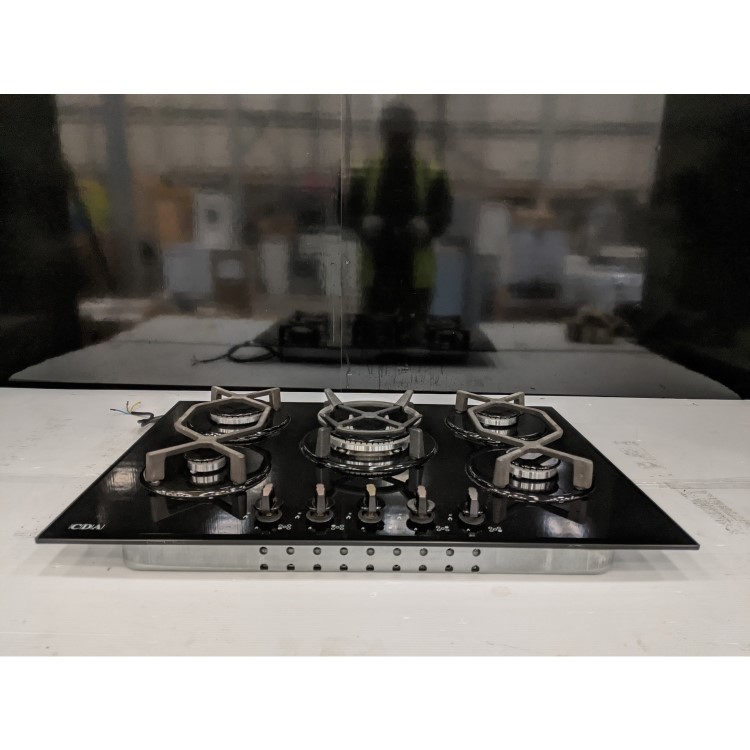 Refurbished CDA HVG720BL 70cm 5 Burner Gas-on-glass Hob Black