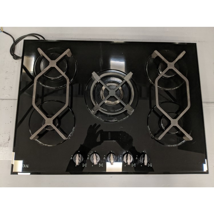 Refurbished CDA HVG720BL 70cm 5 Burner Gas-on-glass Hob Black