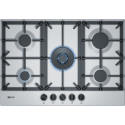 A1/T27DS59N0 Refurbished Neff N70 T27DS59N0 75cm 5 Burner Gas Hob With Cast Iron Pan Stands Stainless Steel
