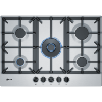 GRADE A2 - Neff T27DS59N0 N70 75cm Five Burner Gas Hob Stainless Steel With Cast Iron Pan Stands GRADE A2 - Neff T27DS59N0 N70 75cm Five Burner Gas Hob Stainless Steel With Cast Iron Pan Stands