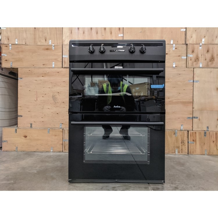 Refurbished Amica AFN6550MB 60cm Double Oven Electric Cooker with Induction Hob Black