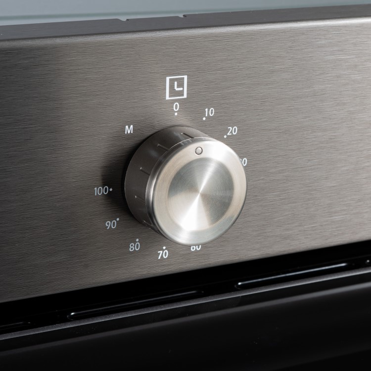 electriQ Plug In Fan Assisted Electric Single Oven - Dark Grey Steel