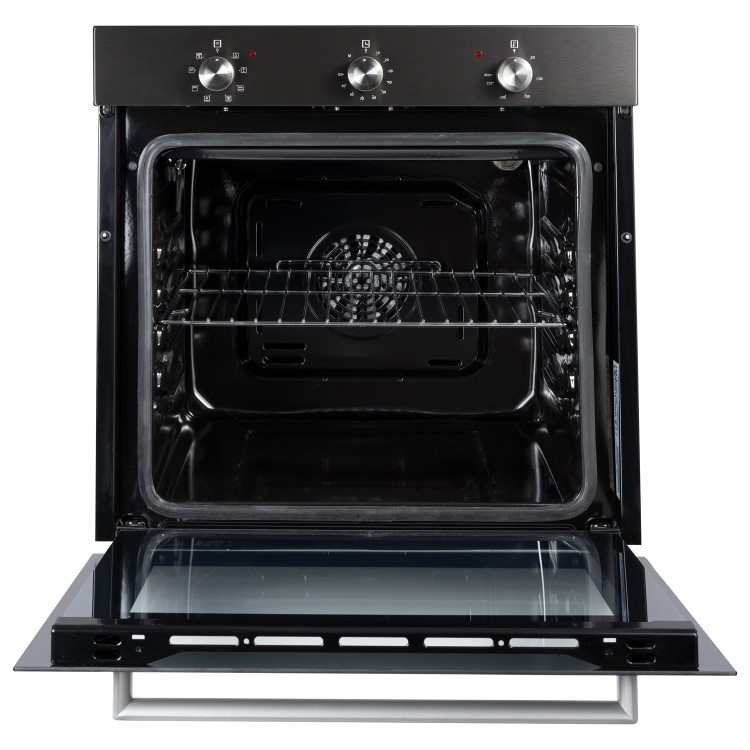 electriQ Plug In Fan Assisted Electric Single Oven - Dark Grey Steel