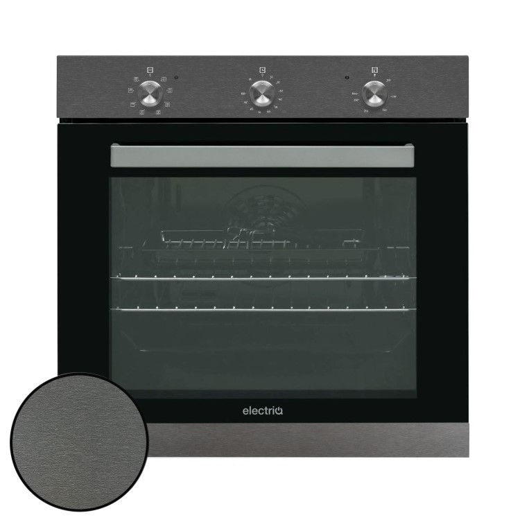 electriQ Plug In Fan Assisted Electric Single Oven - Dark Grey Steel