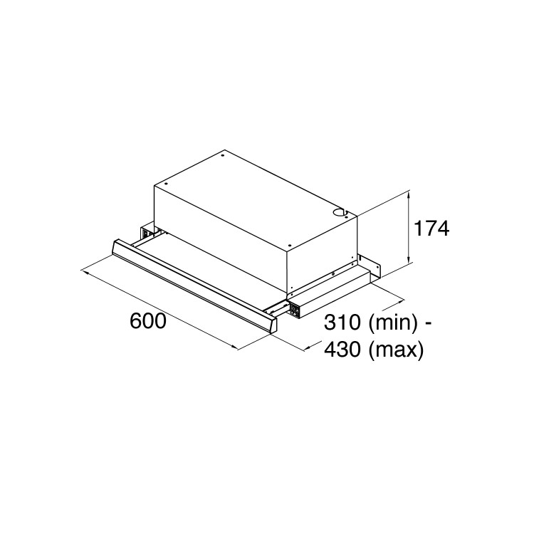 CDA 60cm Telescopic Canopy Cooker Hood - Stainless Steel