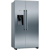Refurbished Neff N70 KA3923IE0G Freestanding 533 Litre American Frost Free Fridge Freezer With Ice & Water Dispenser Stainless Steel