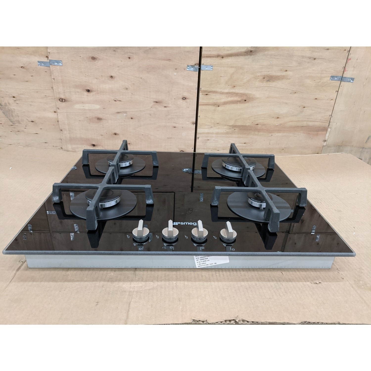 Refurbished Smeg Cucina PV264N 60cm 4 Burner GasonGlass Hob Black