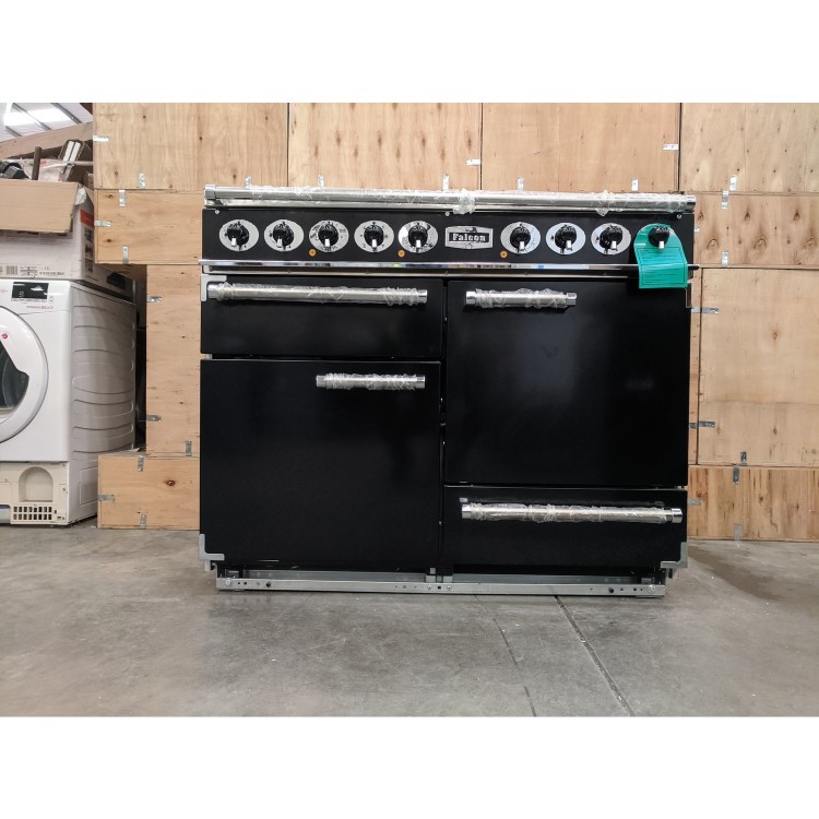 Refurbished Falcon Deluxe F1092DXDFBLCM 110cm Dual Fuel Range Cooker Black