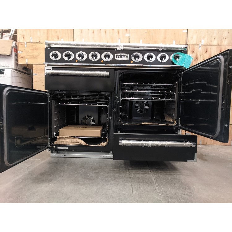 Refurbished Falcon Deluxe F1092DXDFBLCM 110cm Dual Fuel Range Cooker Black