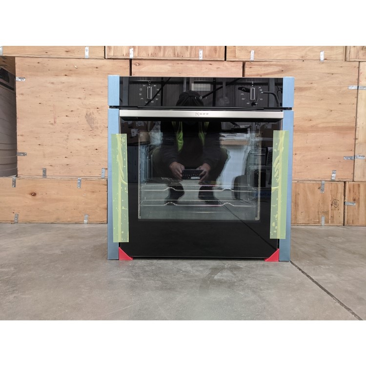 Refurbished Neff N50 B3ACE4HN0B Slide & Hide Easy Clean 60cm Single Built In Electric Oven Stainless Steel