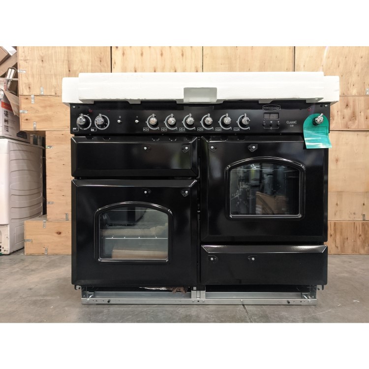 Refurbished Rangemaster Classic CLA110DFFBLC 110cm Dual Fuel Range Cooker Black & Chrome 