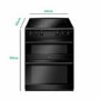 GRADE A2 - Amica AFC6520BL 60cm Double Oven Electric Cooker with Ceramic Hob - Black