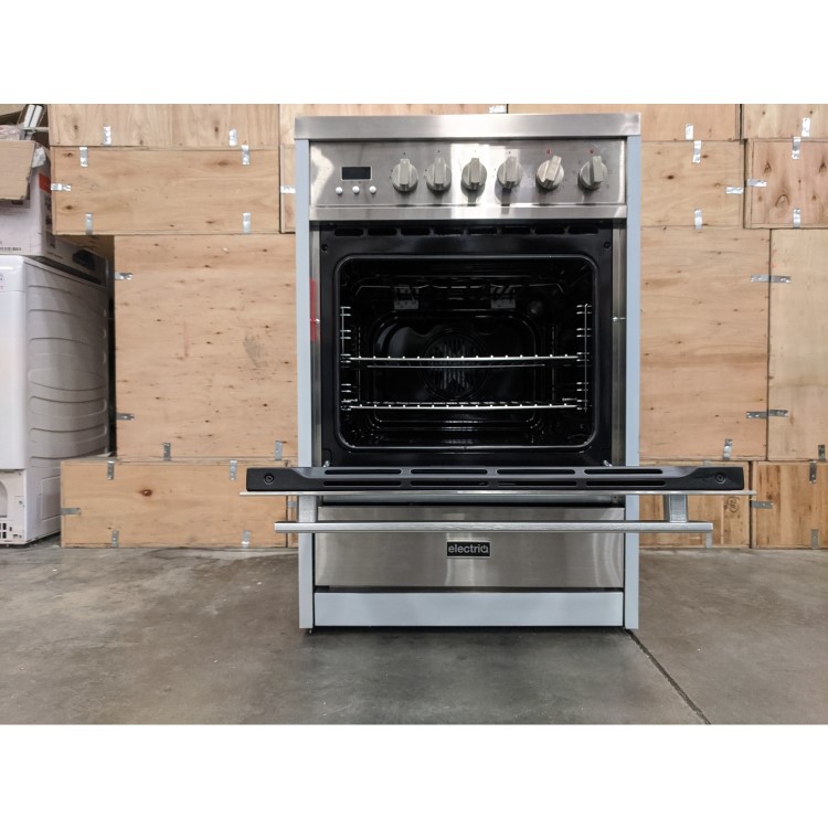 Refurbished electriQ EQ60RANGEPROSS 60cm Single Oven Mini Range Cooker Stainless Steel