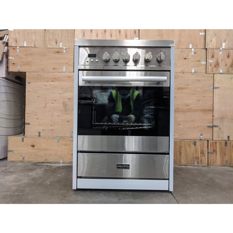 Refurbished electriQ EQ60RANGEPROSS 60cm Single Oven Mini Range Cooker Stainless Steel